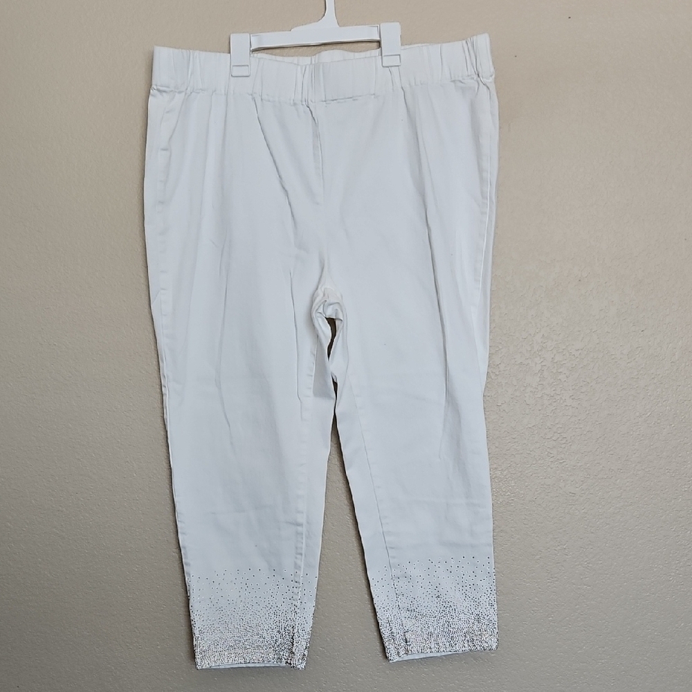 Soft Surroundings White Dazzle Denim Metro legging